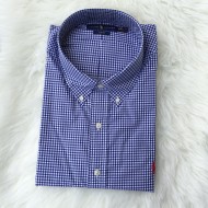 Polo Ralph Lauren for Men Slim Fit Cotton Twill Gingham Sport Shirt in navy